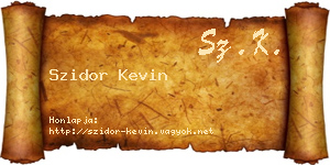 Szidor Kevin névjegykártya