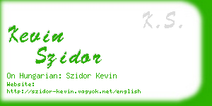 kevin szidor business card